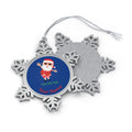 Personalised - HOt Summer Santa - Christmas Pewter Snowflake Ornament