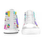 80's Grid Men's High Top Canvas Shoes Men's Classic High Top Canvas Shoes Printed Offshore Retro