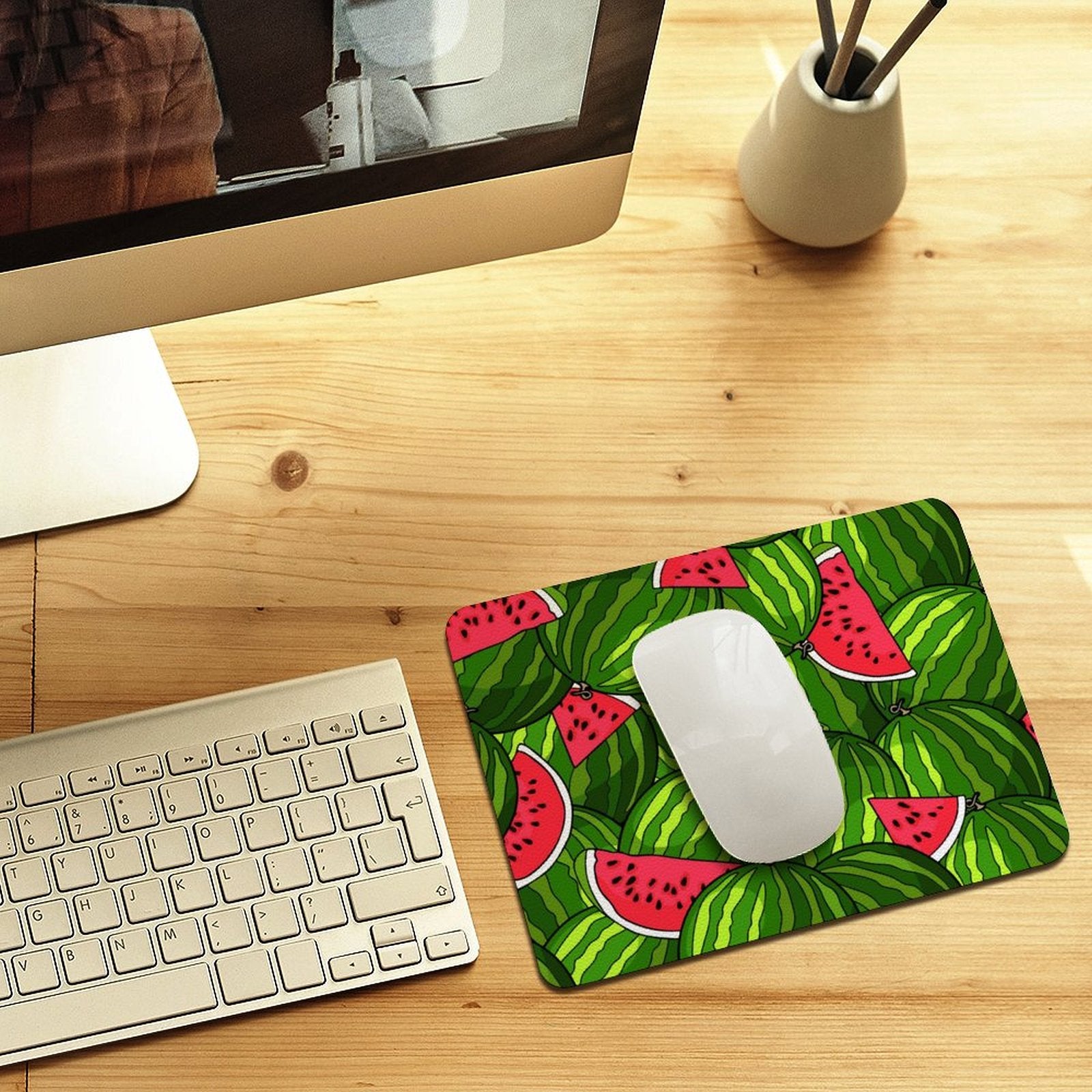 Watermelons Leather Mouse Pad Leather Mouse Pad Food Printed Offshore