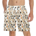 Lots Of Cats Men's Mid-Length Beach Shorts 5XL Men's Mid-Length Beach Shorts animal Printed Offshore