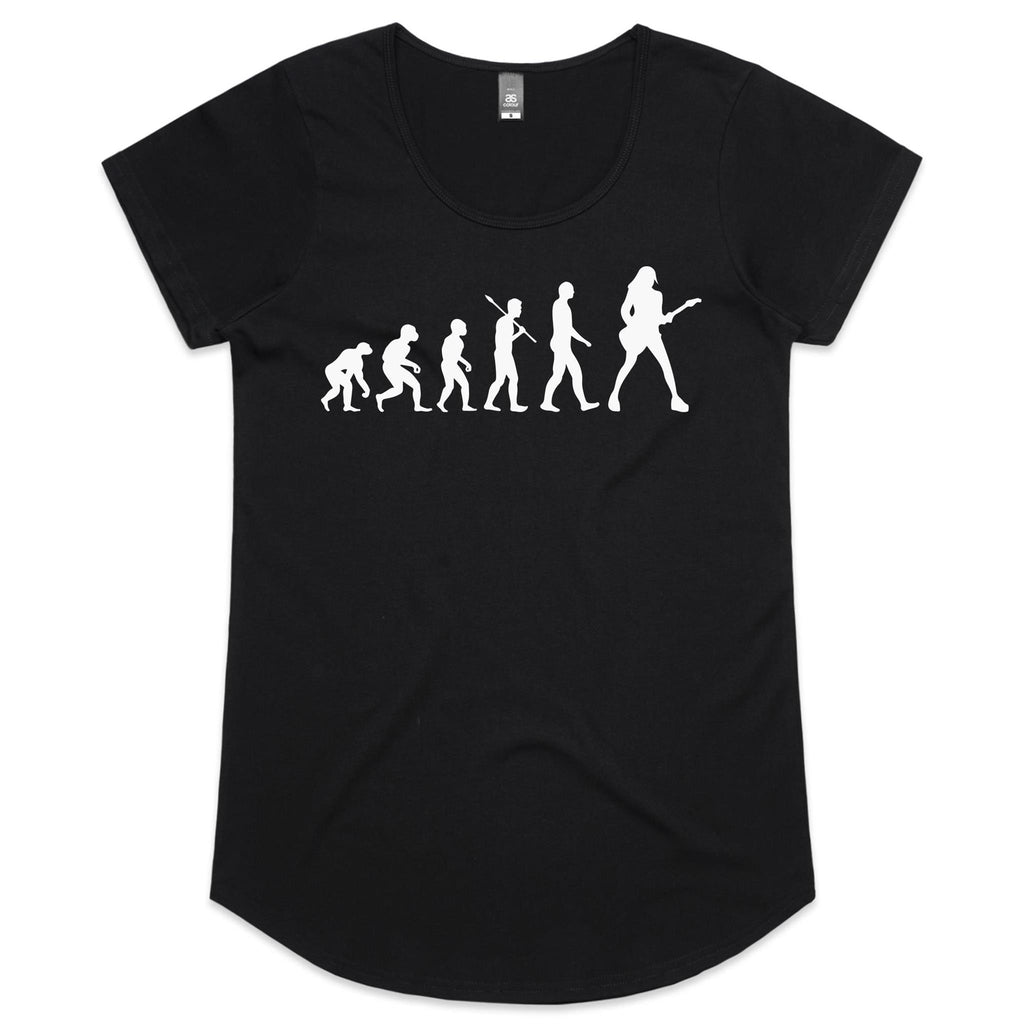 Guitarist Evolution - Womens Scoop Neck T-Shirt Black