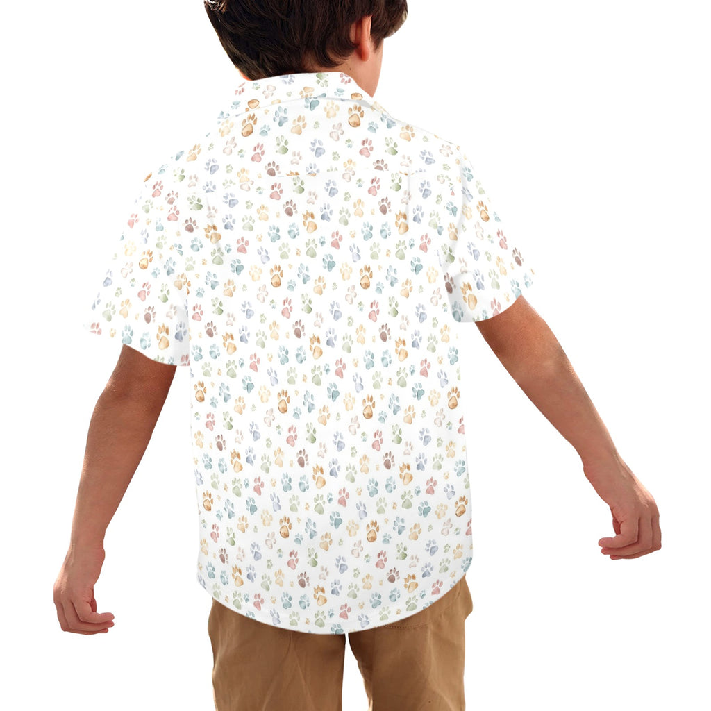 Paw Print Junior Kids Hawaiian Shirt