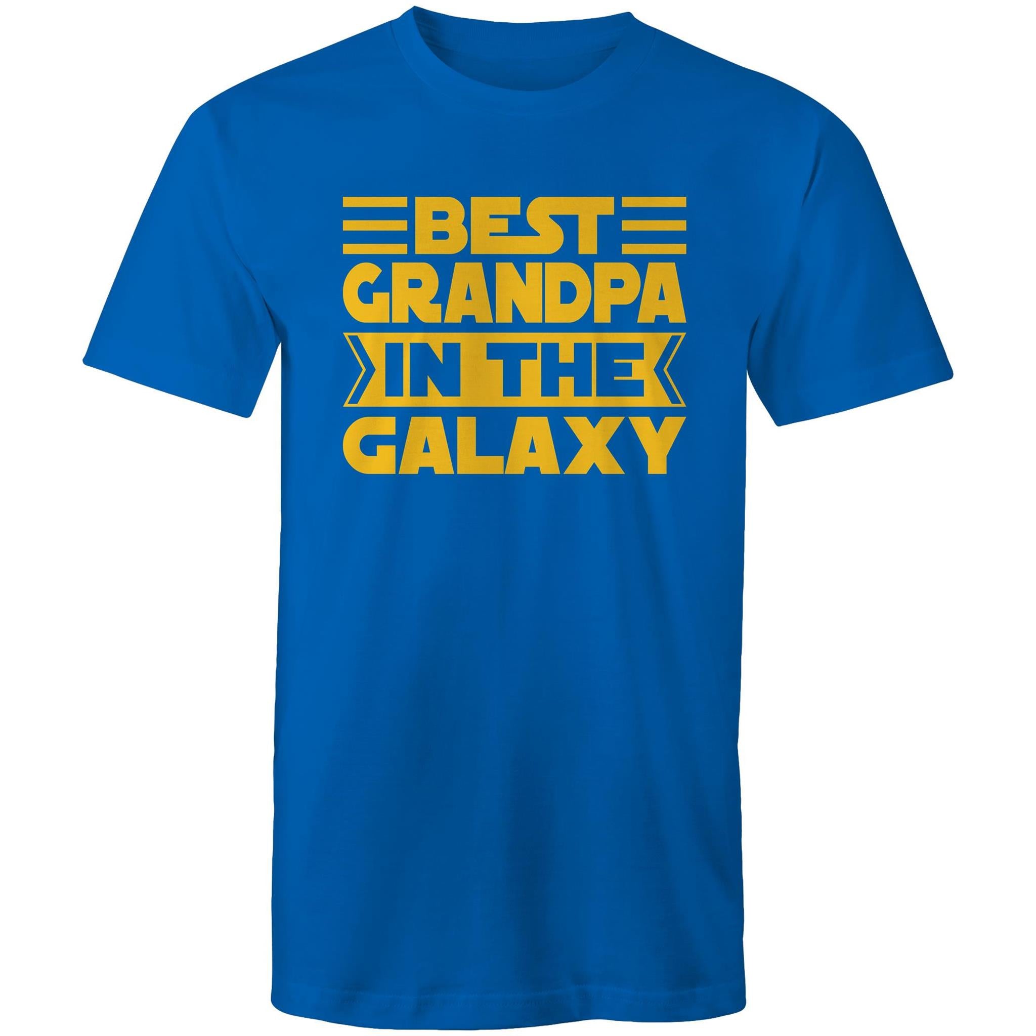 Best Grandpa In The Galaxy - Mens T-Shirt Bright Royal Mens T-shirt Dad Printed In Australia