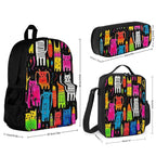 Crazy Cats Three Piece Backpack Set Three Piece Backpack Set Printed Offshore