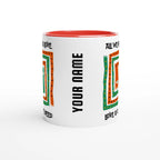 Personalised - All We Need Is Love - White 11oz Ceramic Mug with Colour Inside Personalised 11oz Mug customise Globally Fulfilled Music personalise