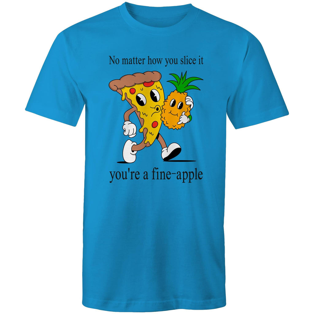 Pineapple Pizza - Mens T-Shirt Arctic Blue Mens T-shirt Food Printed In Australia