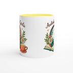 Audiobook Girlie - White 11oz Ceramic Mug with Colour Inside Colour 11oz Mug Globally Fulfilled Reading
