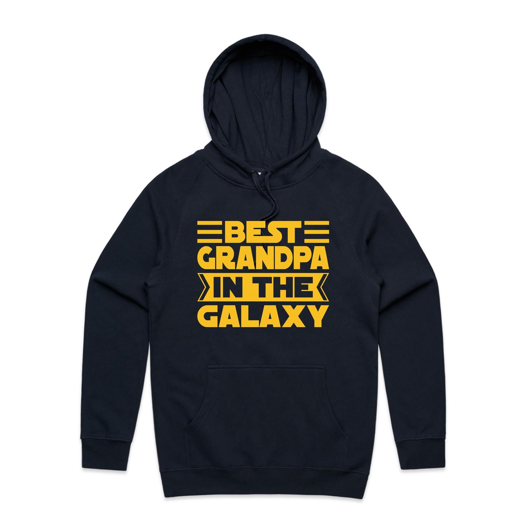 Best Grandpa In The Galaxy - Mens Hoodie Navy Mens Hoodie Dad Printed In Australia
