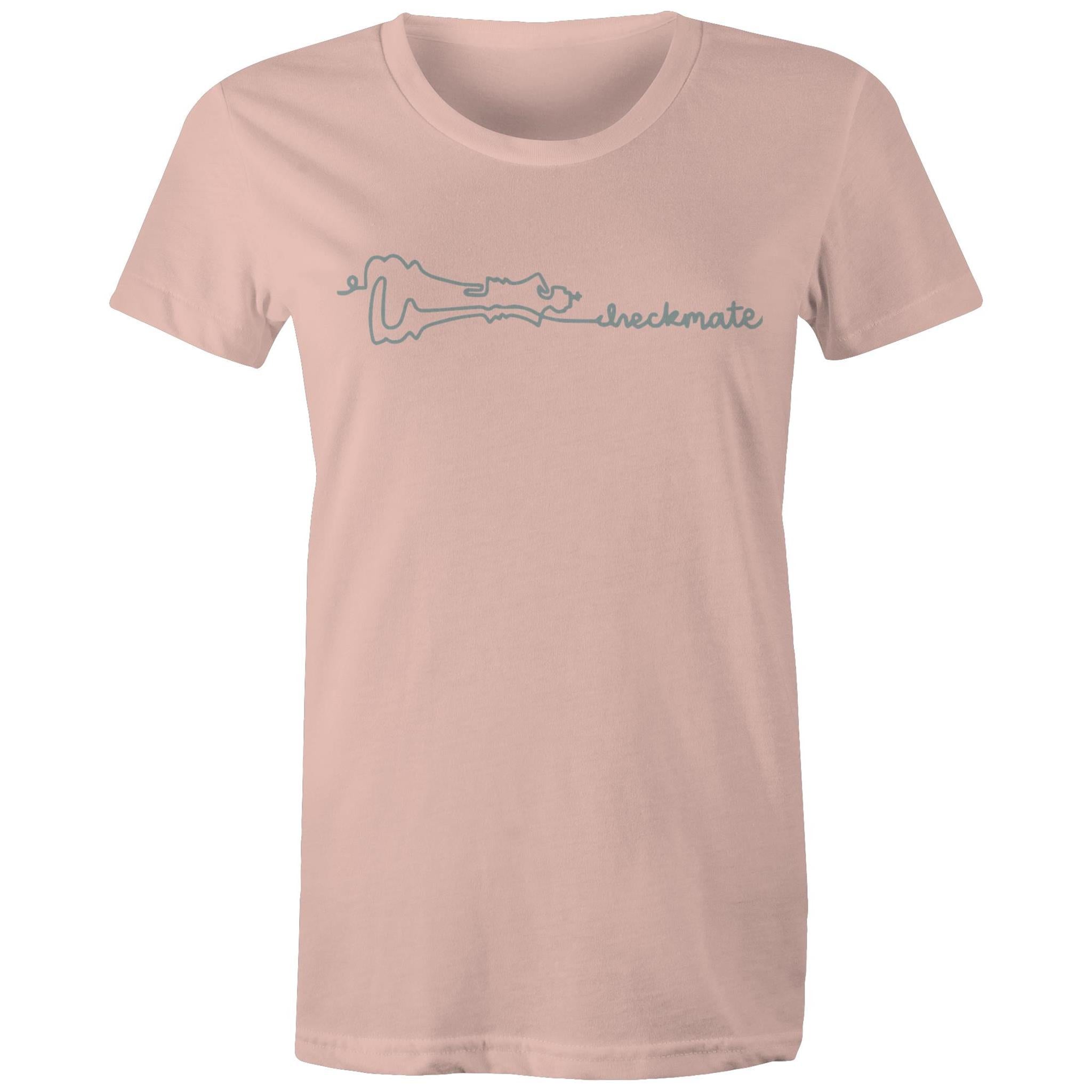 Checkmate, Chess - Womens T-shirt Pale Pink Womens T-shirt Chess Games Printed In Australia