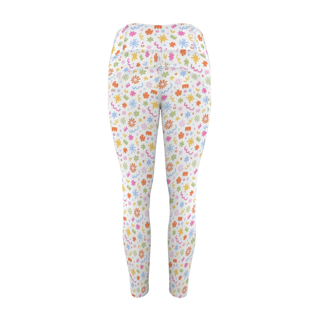 Abstract Colourful Shapes Women's High Waist Pockets Yoga Leggings Women's High Waist Pockets Yoga Leggings Printed Offshore