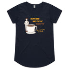 I Just Need One Cup Of Coffee - Womens Scoop Neck T-Shirt Navy Womens Scoop Neck T-shirt Coffee Printed In Australia