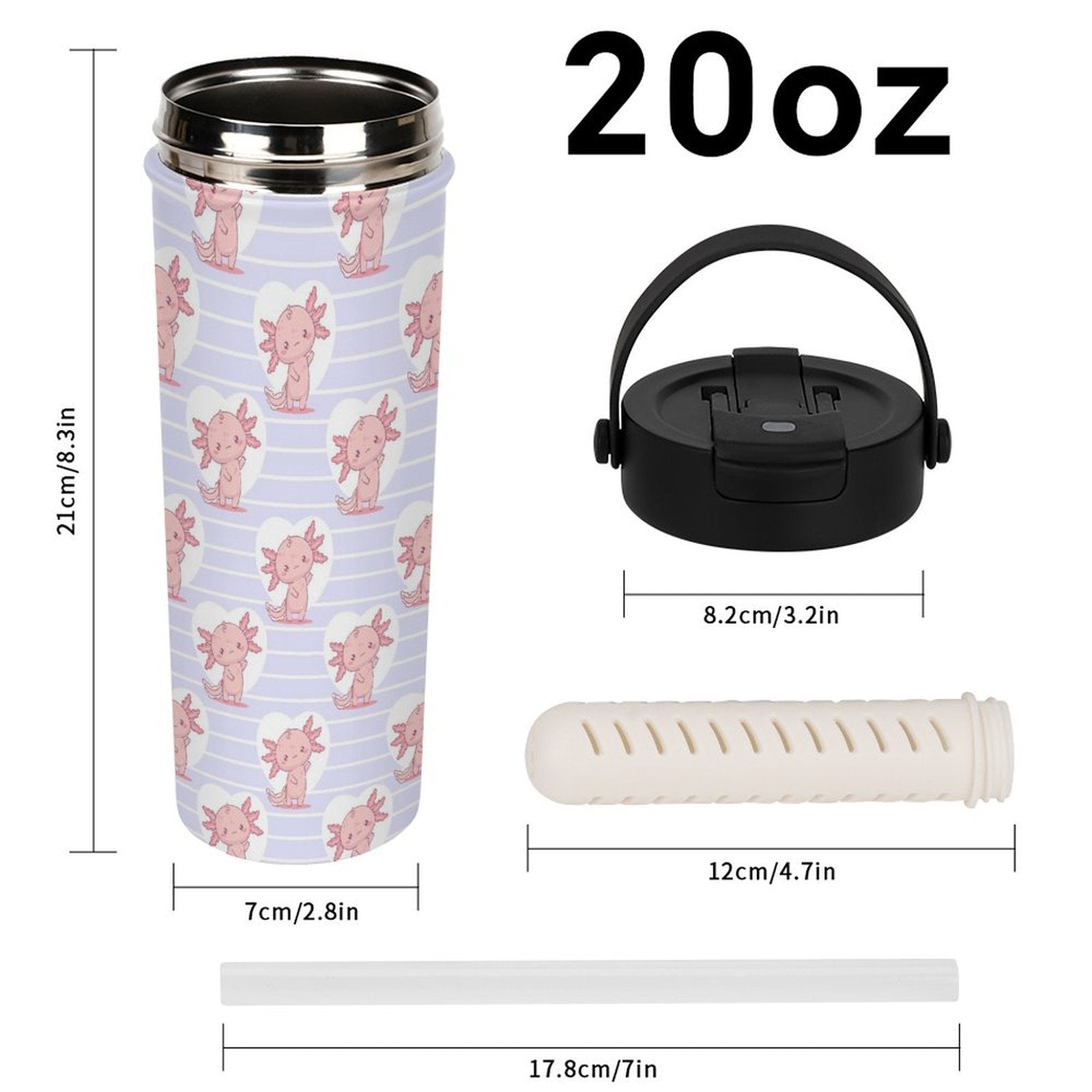 Axolotl Love 20oz Tea Tumbler with Carry Handle