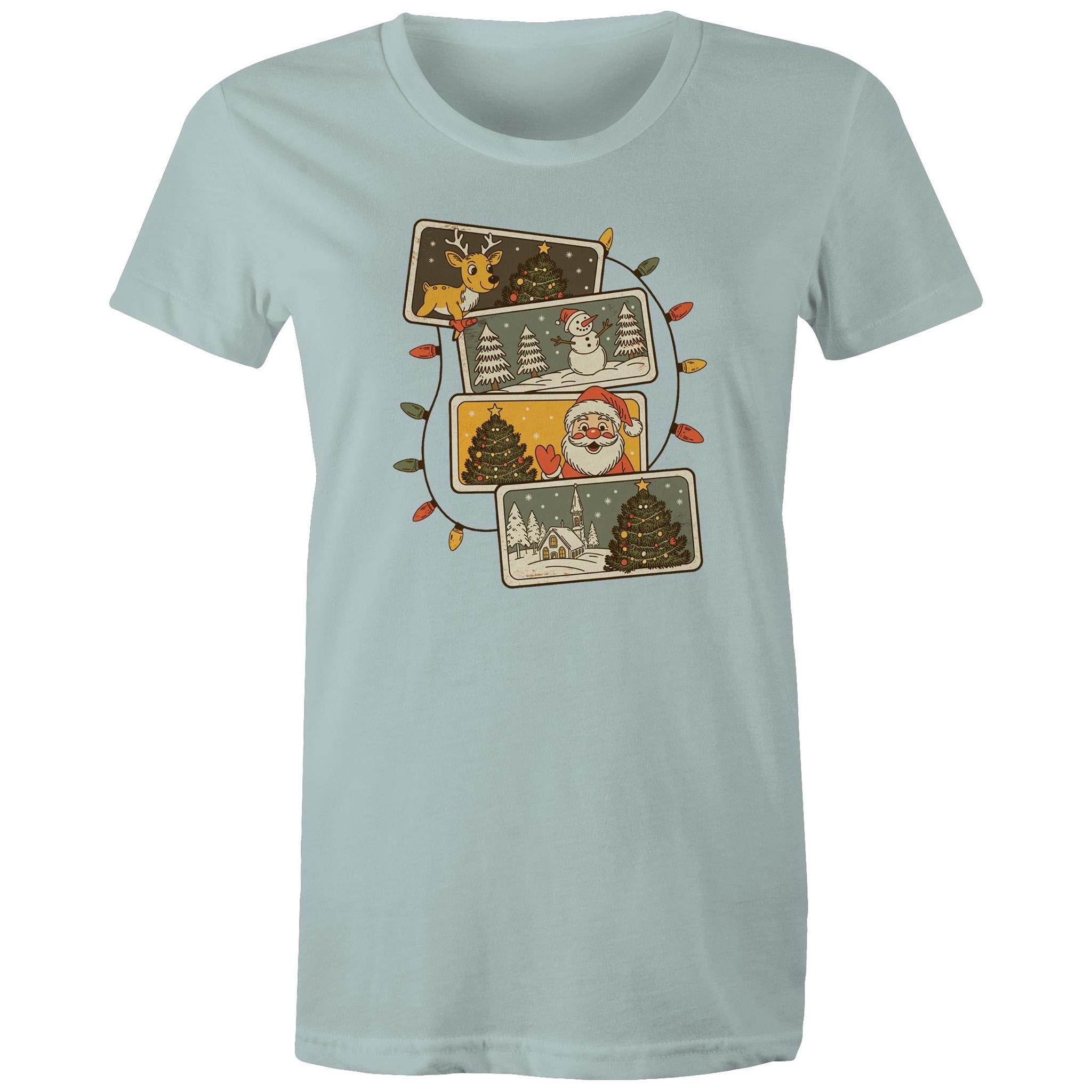 Retro Christmas Cards - Womens T-shirt