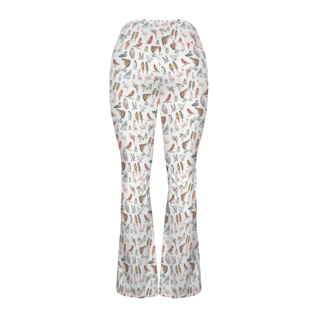 Birds Of A Feather High Waist Crossover Tummy Control Flare Leggings High Waist Flare Leggings Birds Printed Offshore