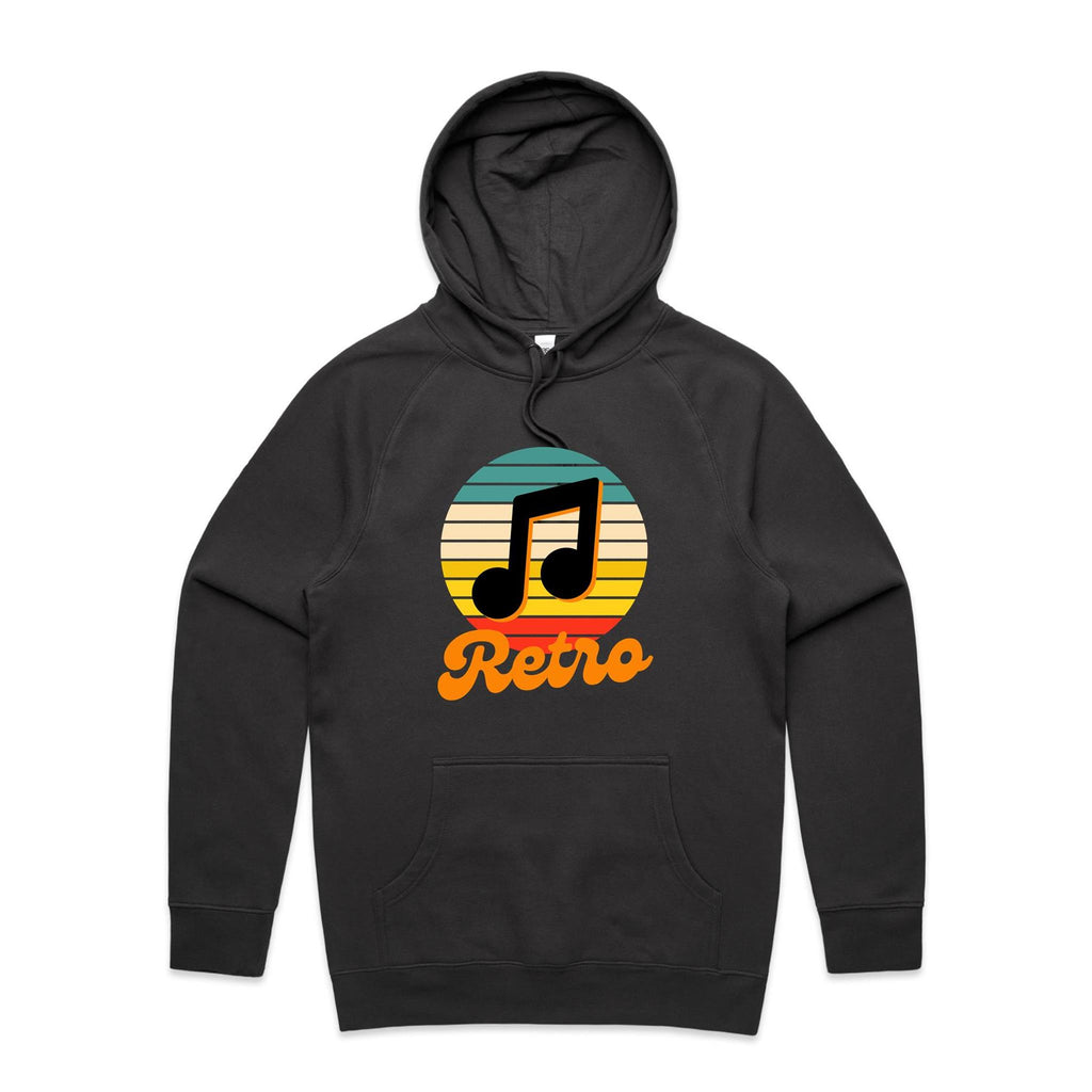 Retro Music - Mens Hoodie Coal Mens Hoodie Music Printed In Australia Retro