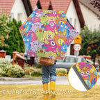Cute Cartoon Monsters Kids Safe Round Corner Umbrella Kids Safe Round Corner Umbrella Printed Offshore Sci Fi