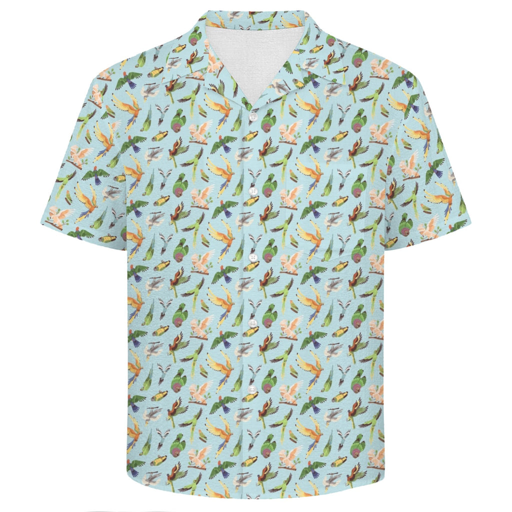 Parrots Men's Crinkle Hawaiian Shirt