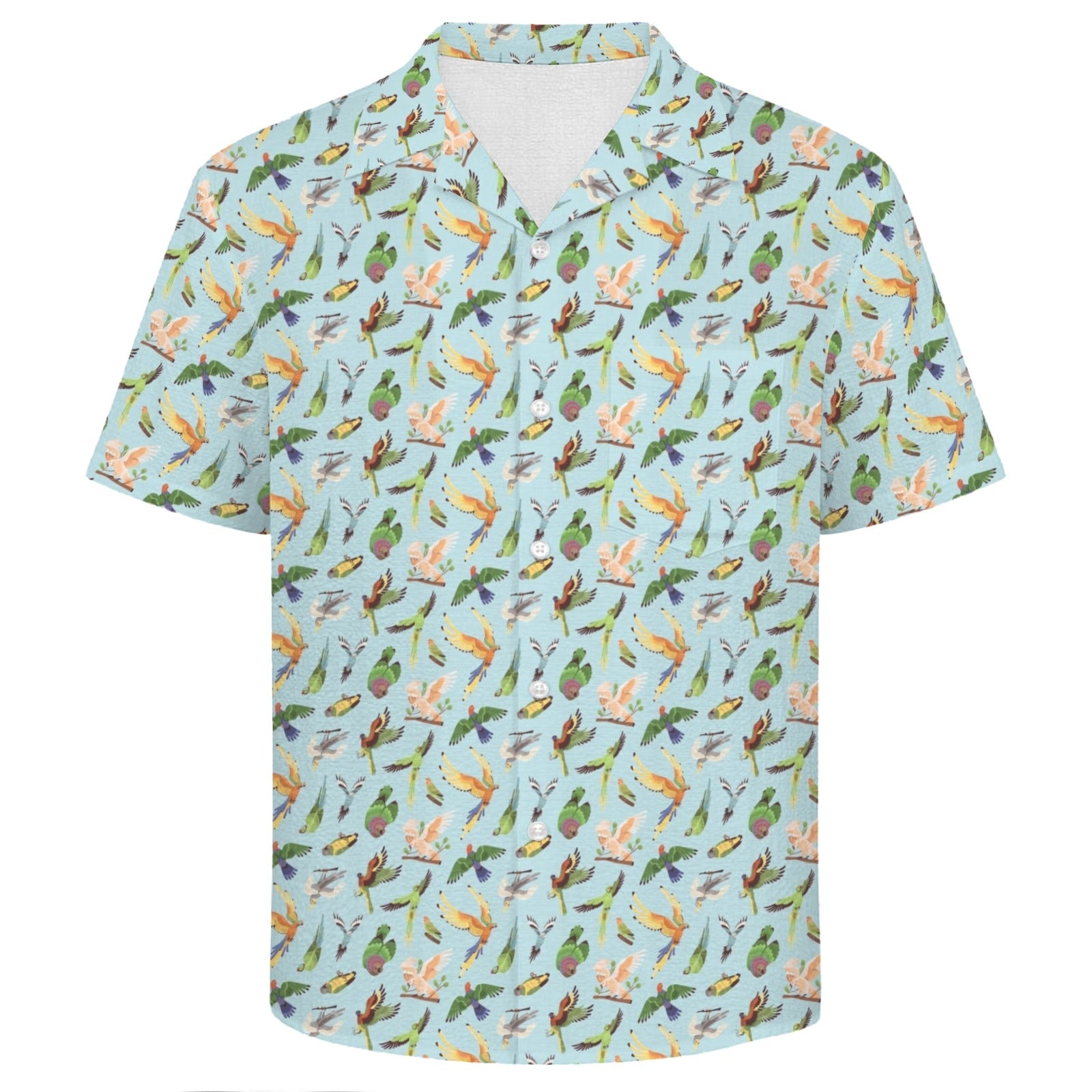 Parrots Men's Crinkle Hawaiian Shirt