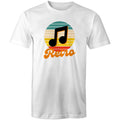 Retro Music - Mens T-Shirt White Mens T-shirt Music Printed In Australia Retro