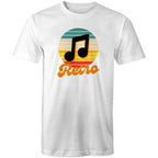 Retro Music - Mens T-Shirt White Mens T-shirt Music Printed In Australia Retro