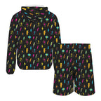 Fun Lightning Men's Lightweight Sun Hoodie & Shorts Set Men's Lightweight Sun Hoodie & Shorts comic Printed Offshore