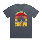 Drummer Dad AS Colour Heavy Faded Tee Unisex Faded indigo Heavy Faded T-shirt Dad Music Printed In Australia