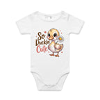 So Duckin' Cute AS Colour Baby Bodysuit White Baby Bodysuit animal Printed In Australia