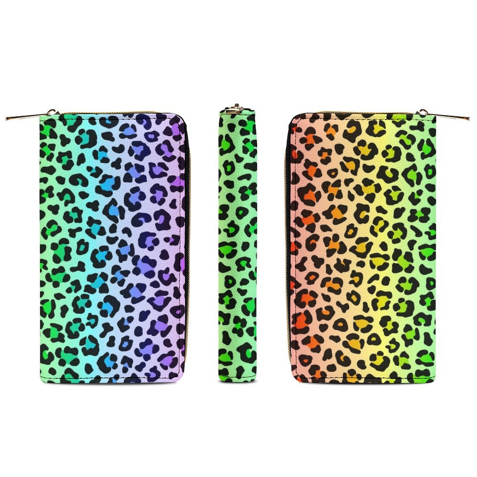 Rainbow Leopard Print - PU Leather Wallet