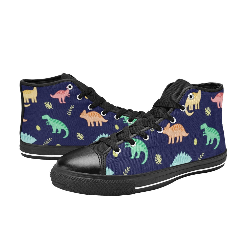 Dinosaurs - Kids High Top Canvas Shoes