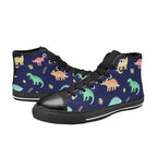 Dinosaurs - Kids High Top Canvas Shoes