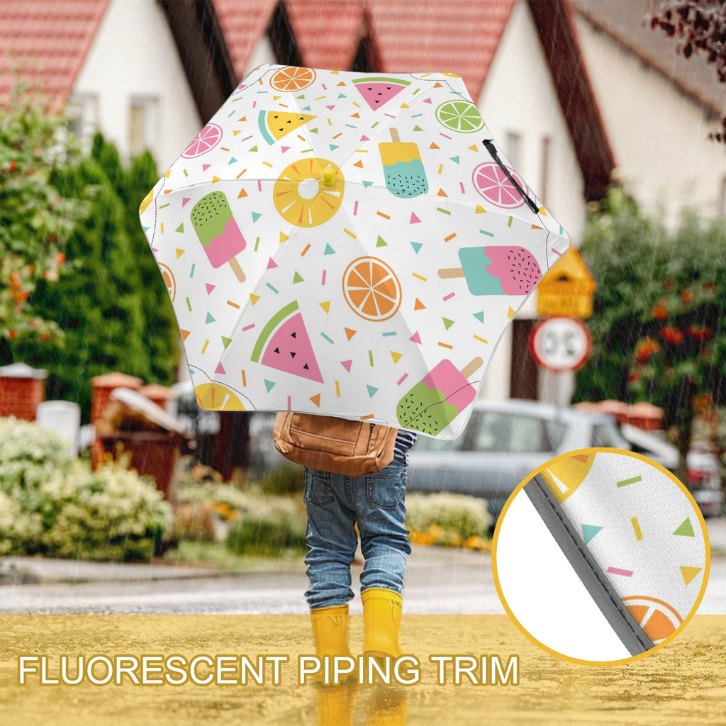 Summer Ice Cream Kids Safe Round Corner Umbrella Kids Safe Round Corner Umbrella Food Printed Offshore