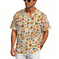 70's Style Floral Men's Crinkle Hawaiian Shirt