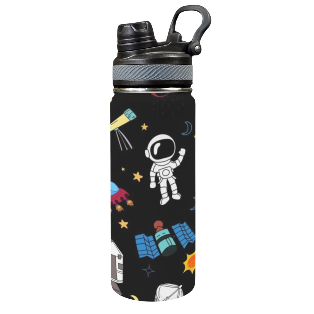 Kids Space - Insulated Water Bottle with Dual-Use Lid (18oz) One Size Insulated Water Bottle with Dual-Use Lid (18oz) Printed Offshore Space