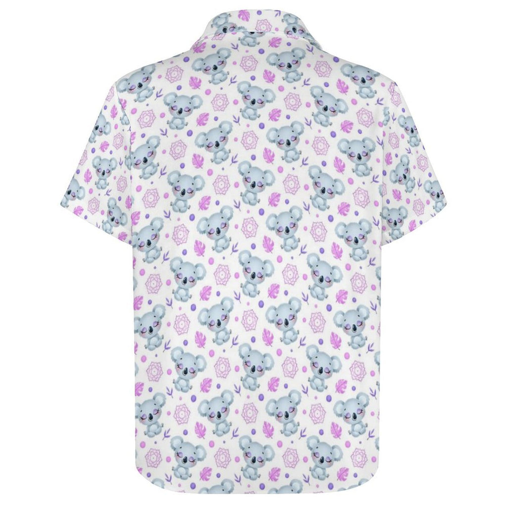 Zen Koala Women's Short-Sleeve Button Up Shirt