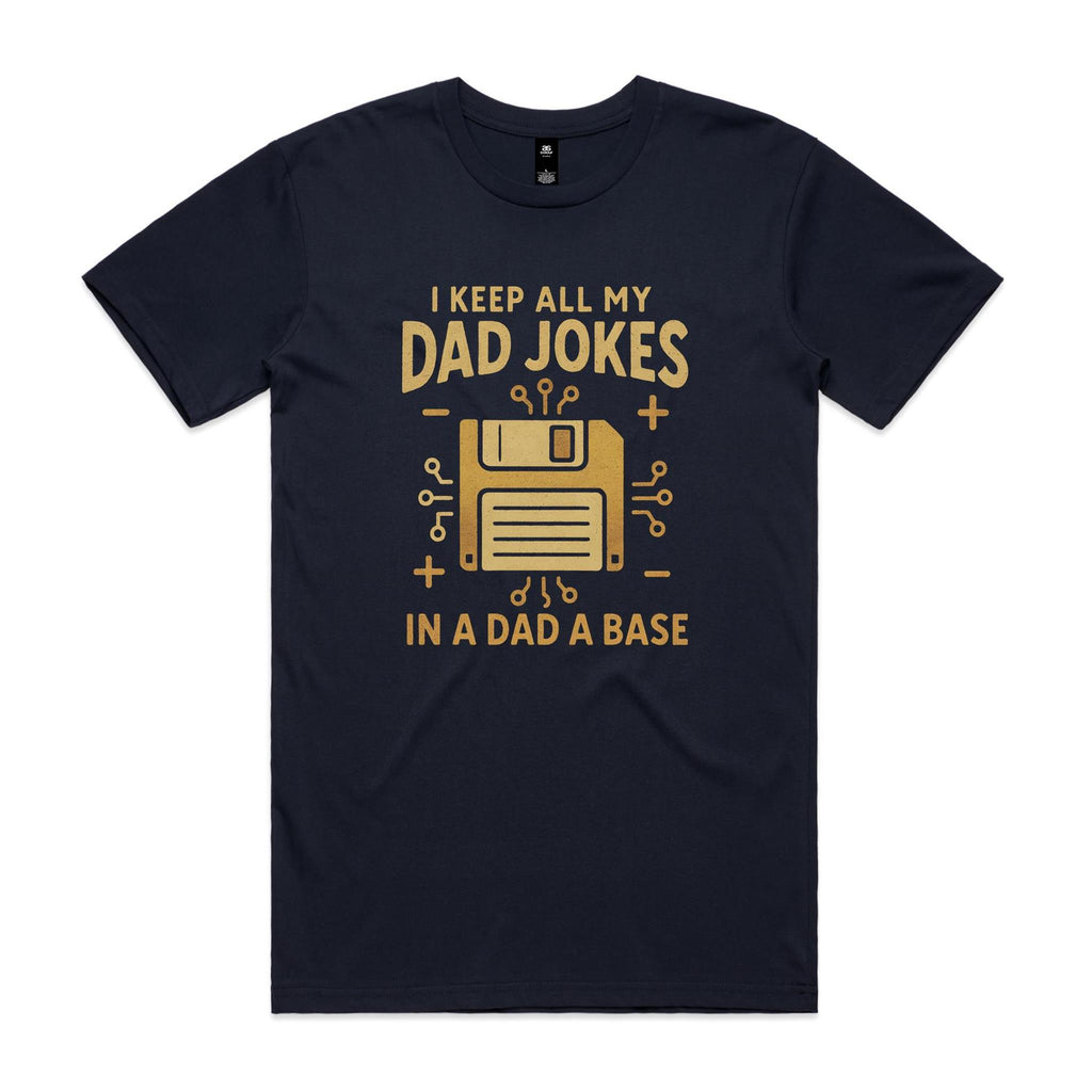 Dad Jokes Dad A Base Men's AS Colour T-shirt Navy Mens T-shirt Dad Printed In Australia