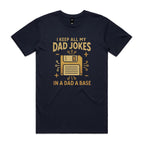 Dad Jokes Dad A Base Men's AS Colour T-shirt Navy Mens T-shirt Dad Printed In Australia