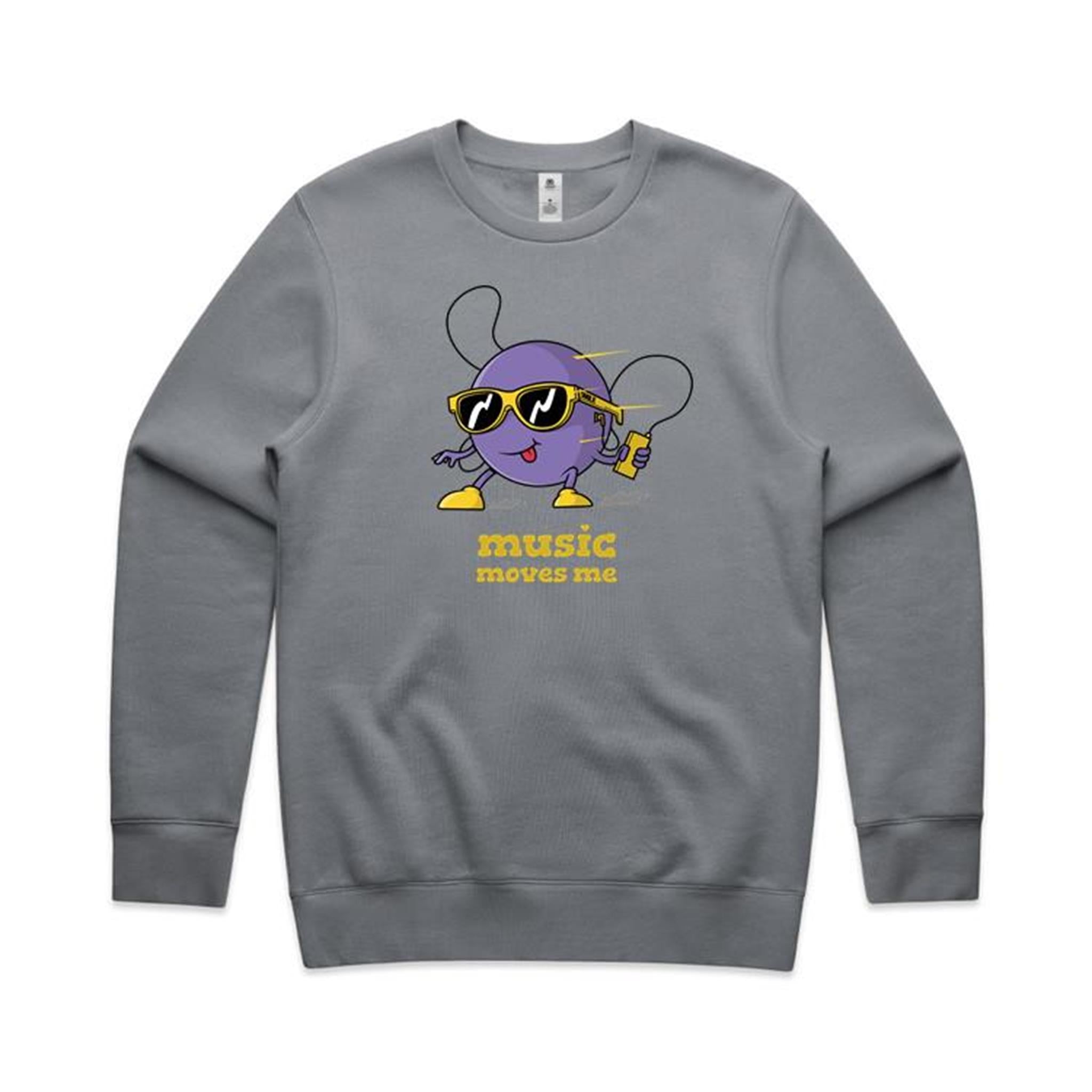 Music Moves Me - AS Colour Stencil Crew Sweatshirt Gravel Sweatshirt Music Printed In Australia