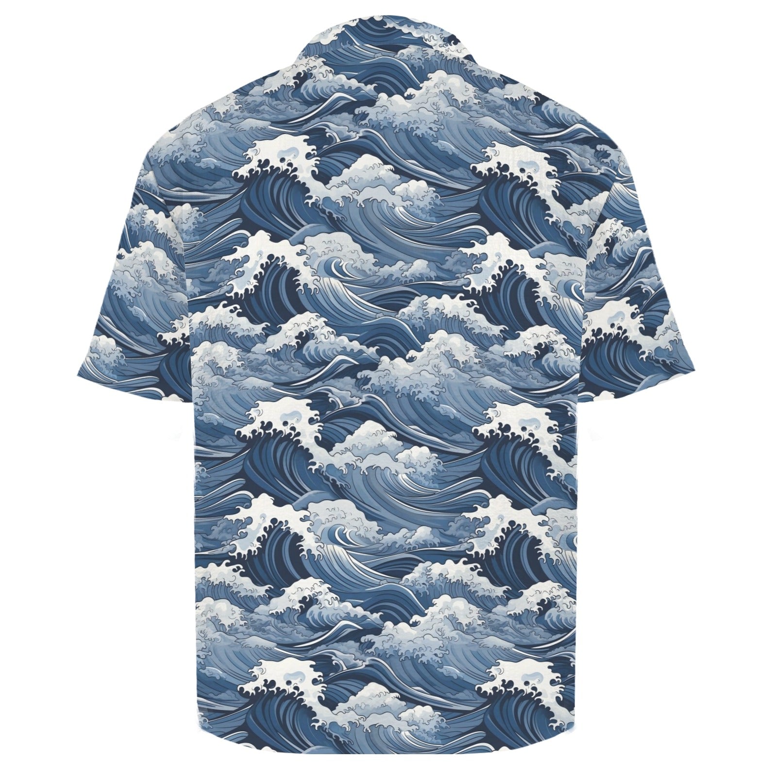 Japanese Waves Men's Crinkle Hawaiian Shirt