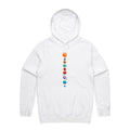 Our Solar System Men's AS Colour Hoodie White Mens Hoodie Printed In Australia Space