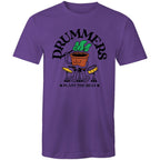 Drummers Plant The Beat - Mens T-Shirt Purple Mens T-shirt Music Printed In Australia