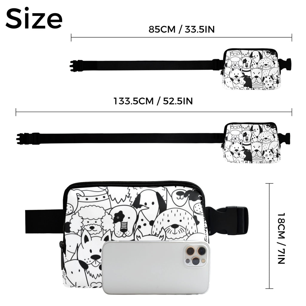 Black And White Dogs - Belt Bag