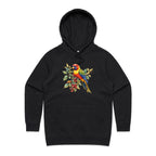 Lorikeet - Womens Hoodie Black Womens Hoodie animal Printed In Australia