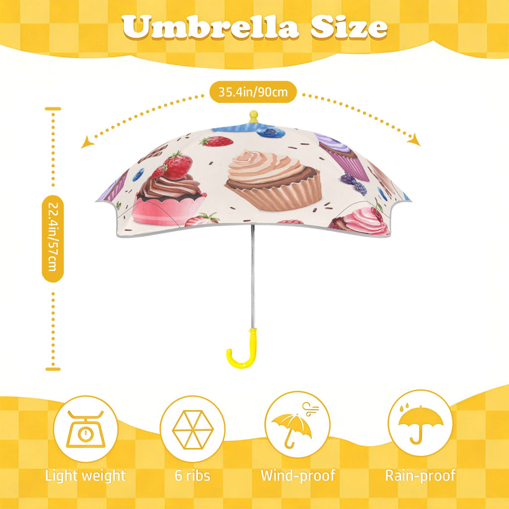 Cupcakes Kids Safe Round Corner Umbrella Kids Safe Round Corner Umbrella Food Printed Offshore