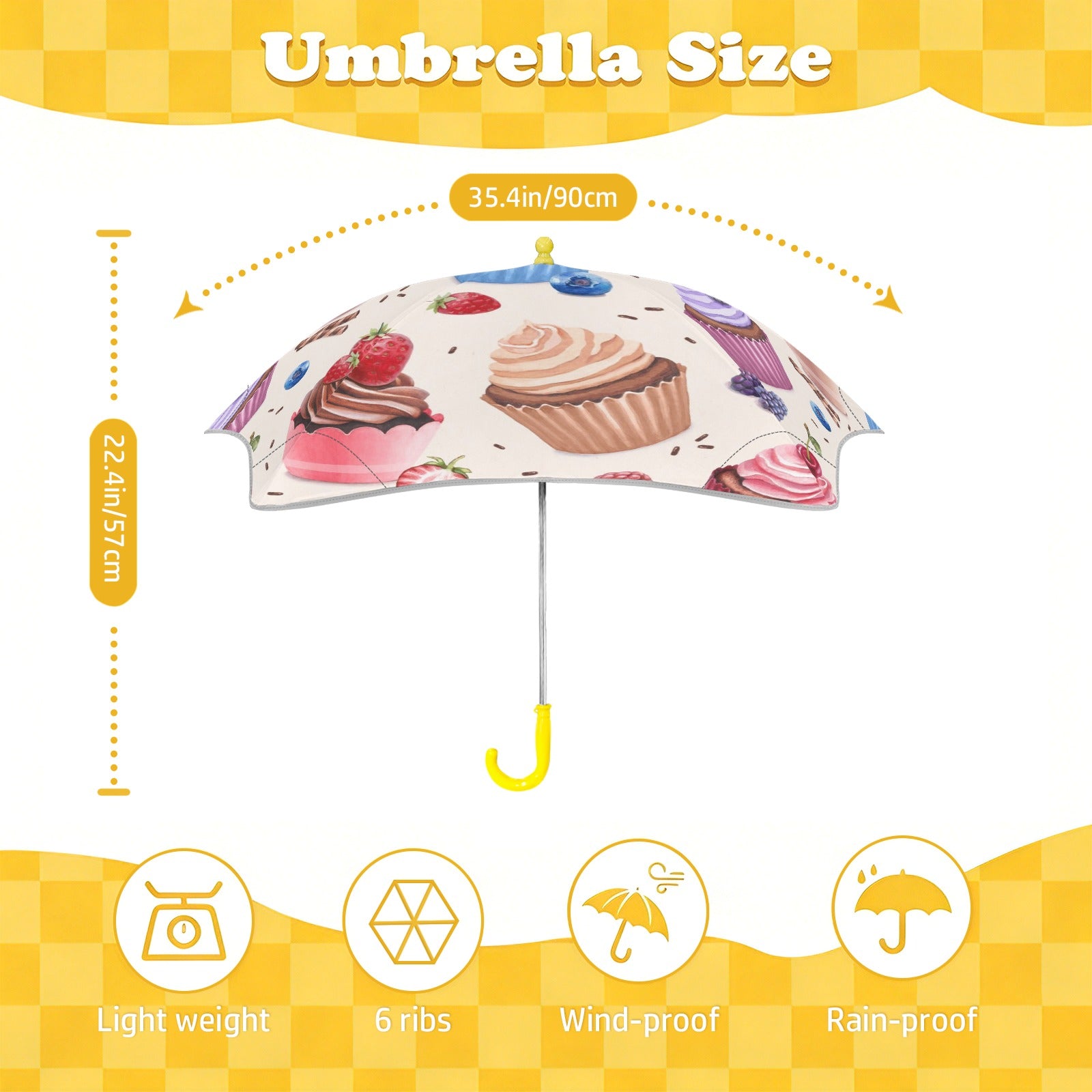Cupcakes Kids Safe Round Corner Umbrella Kids Safe Round Corner Umbrella Food Printed Offshore