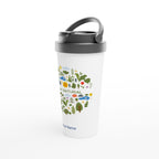 Personalised - Stay Natural - White 15oz Stainless Steel Travel Mug Personalised Travel Mug customise Globally Fulfilled personalise plants