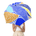 Blue Swirl - Semi-Automatic Foldable Umbrella (Model U12) Semi-Automatic Foldable Umbrella (U12)