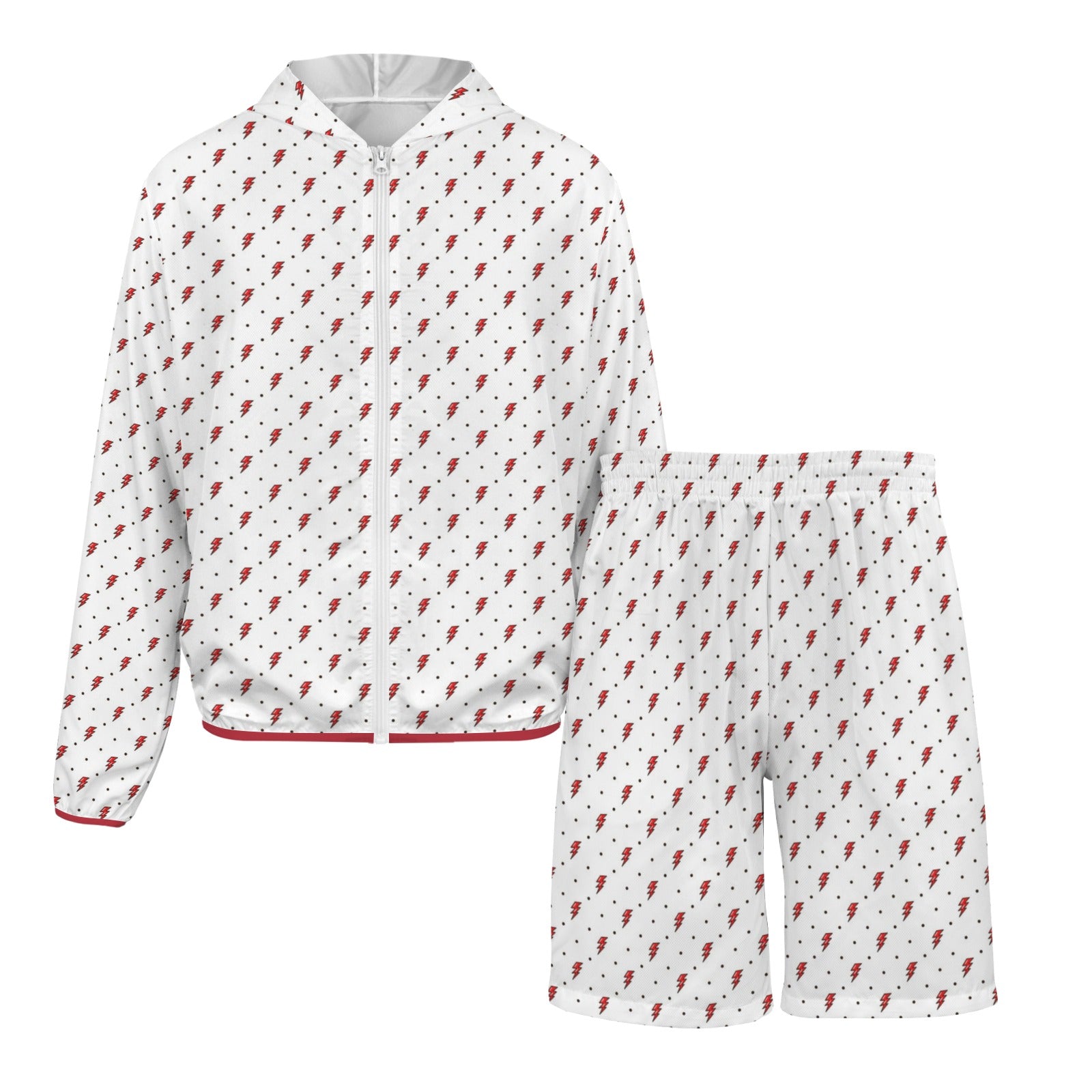Red Lightning Men's Lightweight Sun Hoodie & Shorts Set Men's Lightweight Sun Hoodie & Shorts comic Printed Offshore