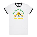 My Daily Moods - Staple Ringer Tee White Black Ringer T-Shirt Printed In Australia