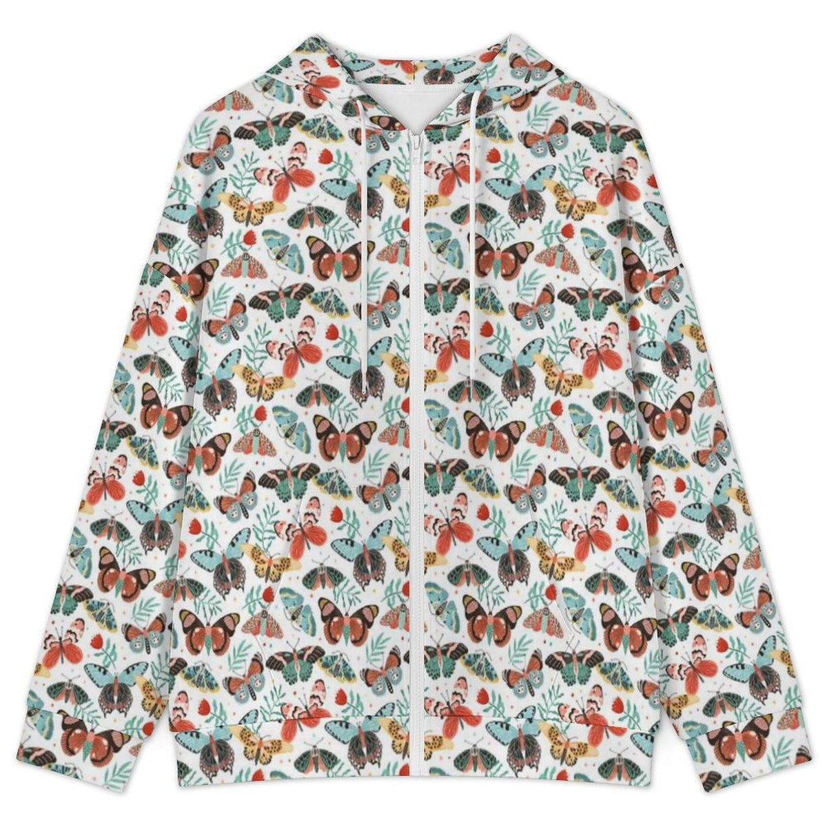 Pretty Moths And Butterflies Women's Full-Zip Hoodie