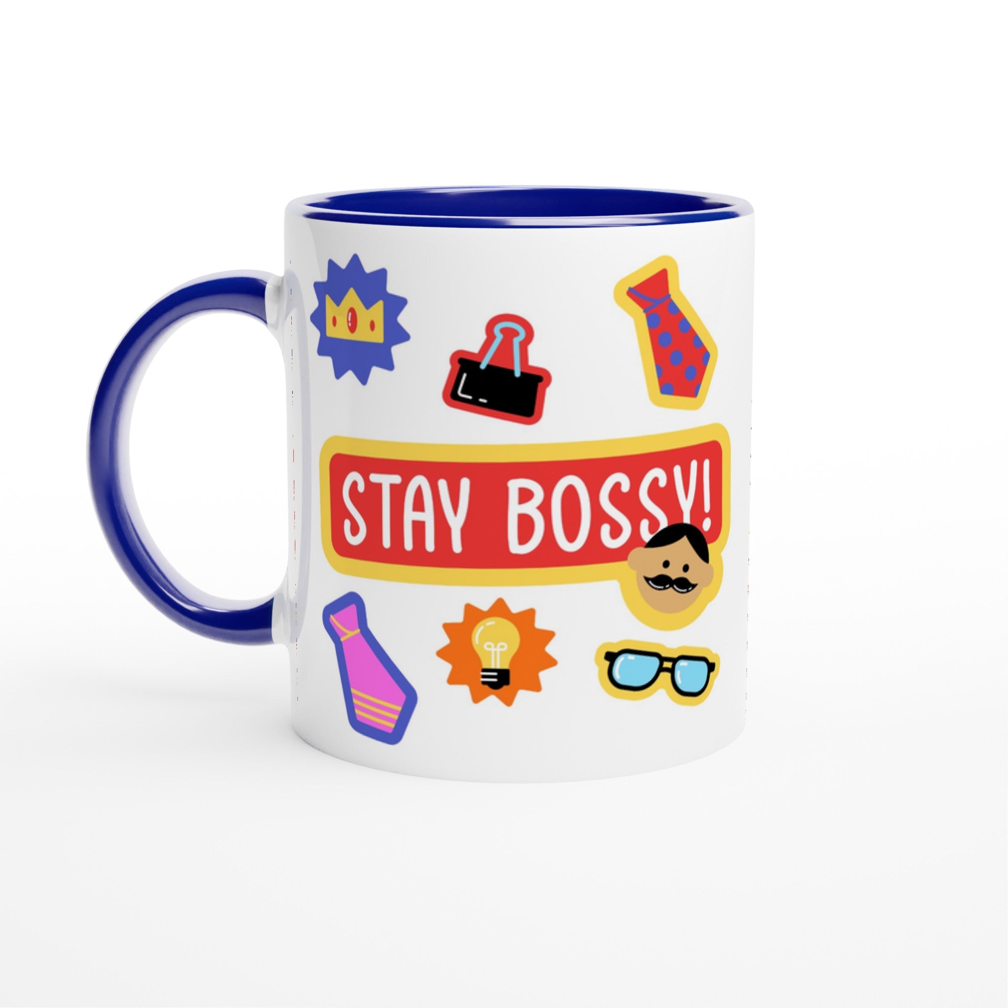 Stay Bossy, Boss Mug - White 11oz Ceramic Mug with Colour Inside Colour 11oz Mug Funny